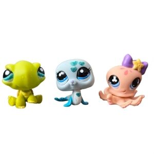 Littlest Pet Shop Turtle, Seal & Octopus